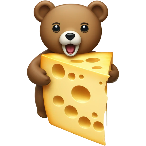 Bear vomiting on a block of cheese emoji