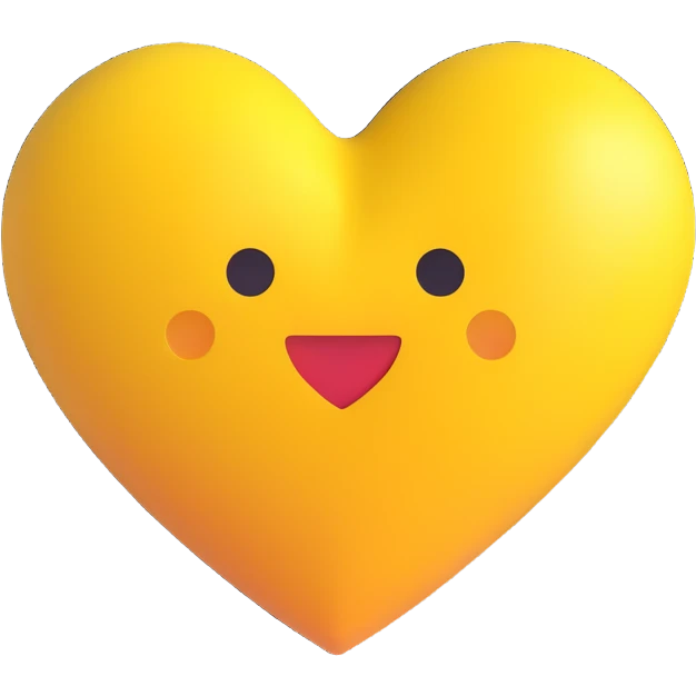 yellow heart with a shadow emoji