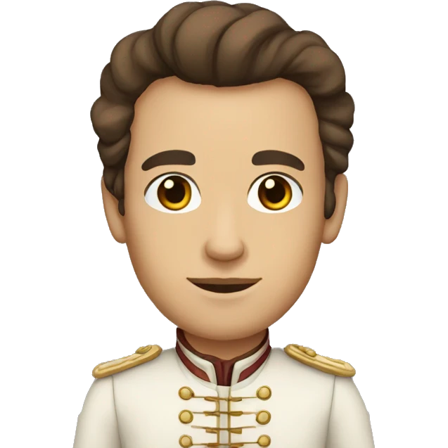 an american colonist, white skin, brown eyes, wearing a traditional suit emoji