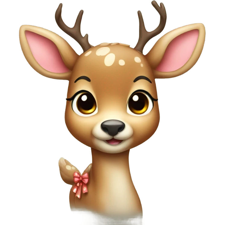 Cute deer with a bow emoji