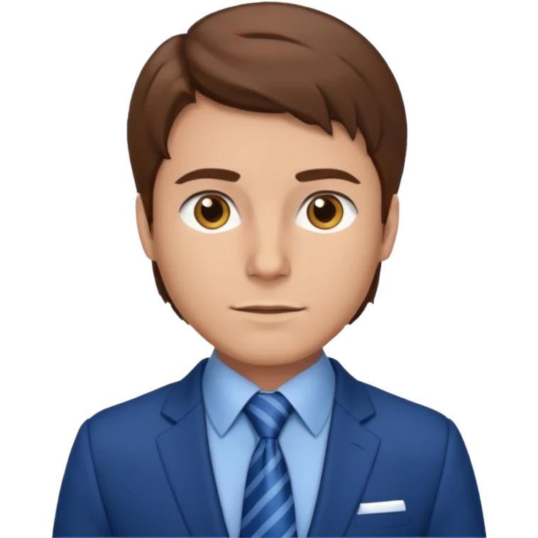 man with brown hair in blue suit emoji