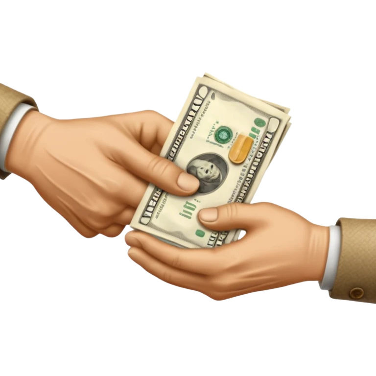 the hand passes money to the other hand emoji