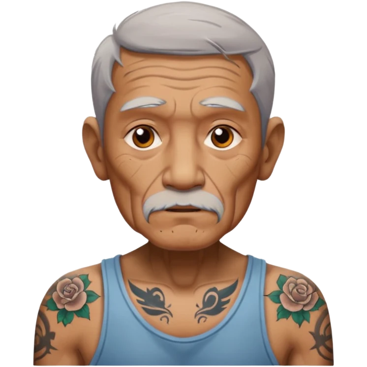 old man with lot of tattoos emoji