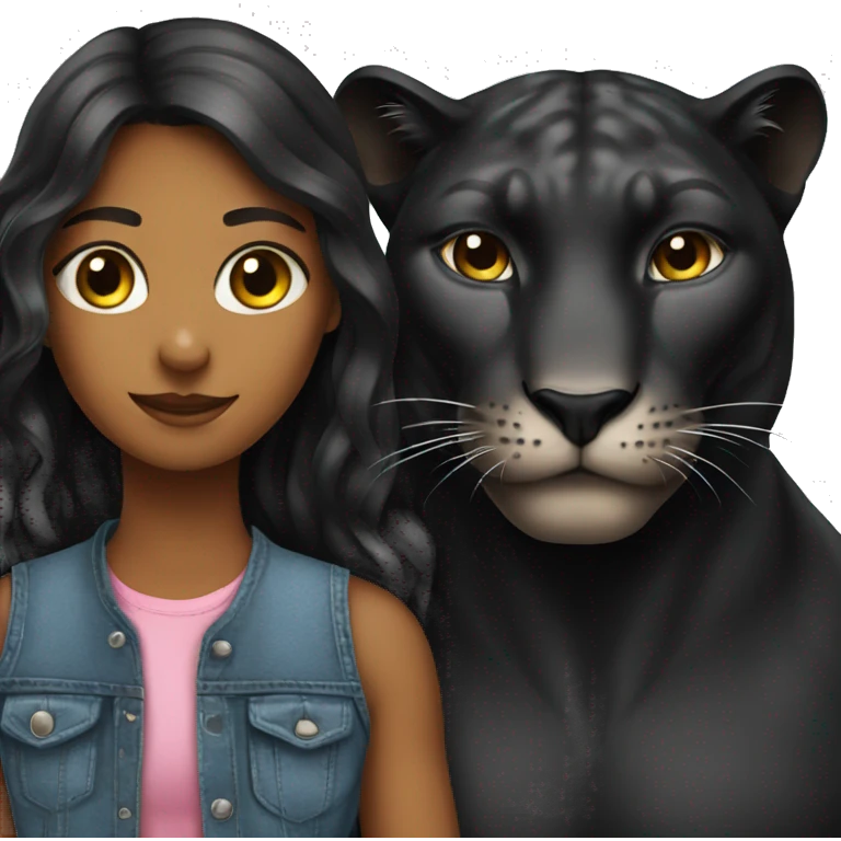 panther with a girl emoji