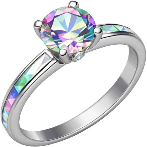 glitter white diamond married ring emoji