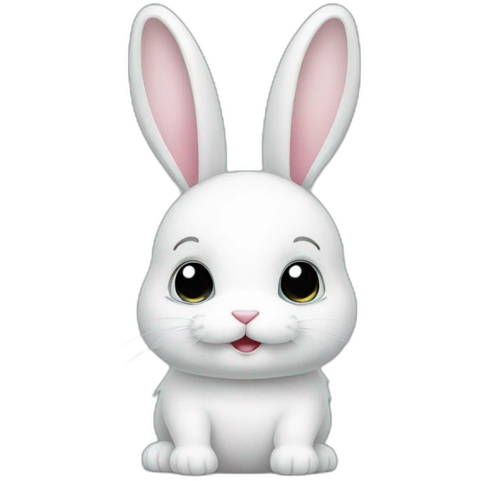 White bunny with glass emoji
