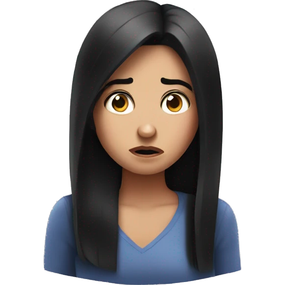 Super annoyed girl with black hair emoji