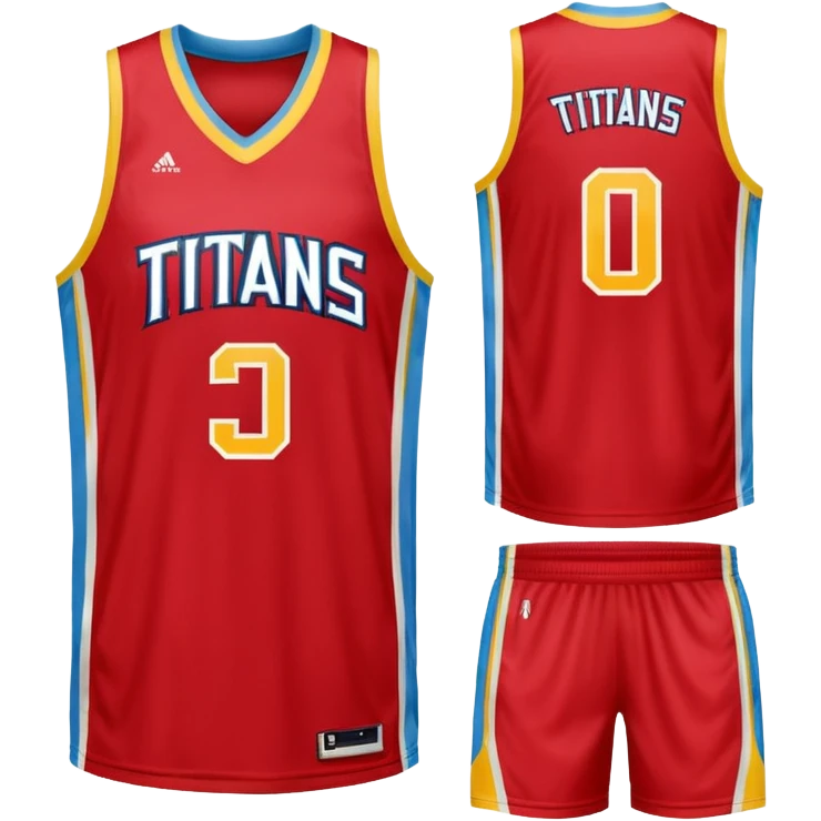 red, yellow, white titans basketball jersey with NO blue accent color emoji