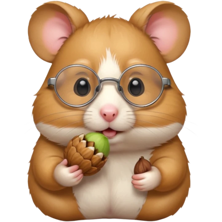 hamster holding nutz with glasses emoji