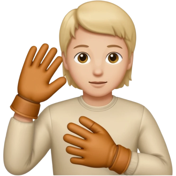 pulling on glove emoji