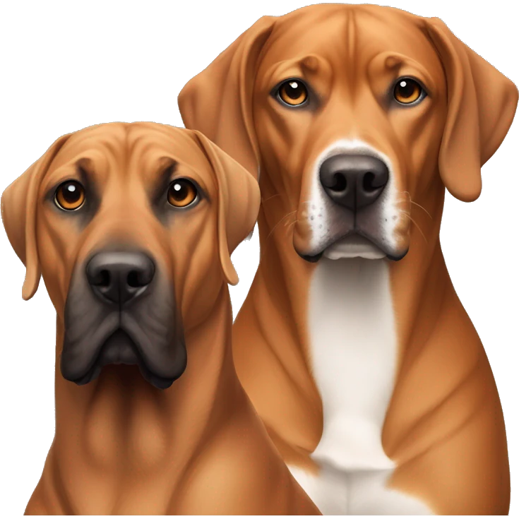 white male with long rainbow colored hair alongside a brown rhodesian ridgeback emoji