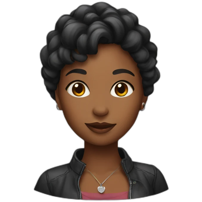 Cute black women with cat emoji