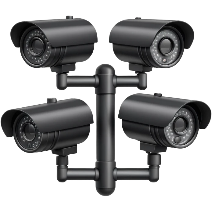 Three cctv cameras together  emoji