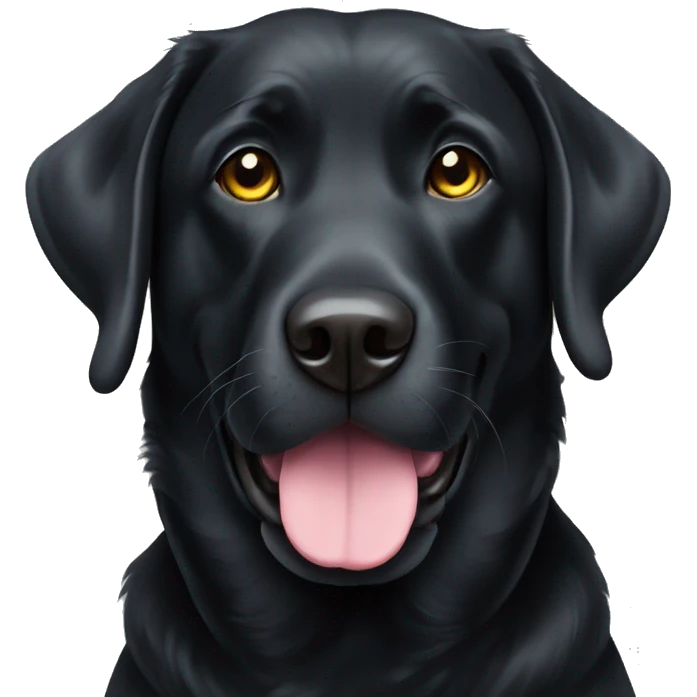 Black lab with rainbow emoji