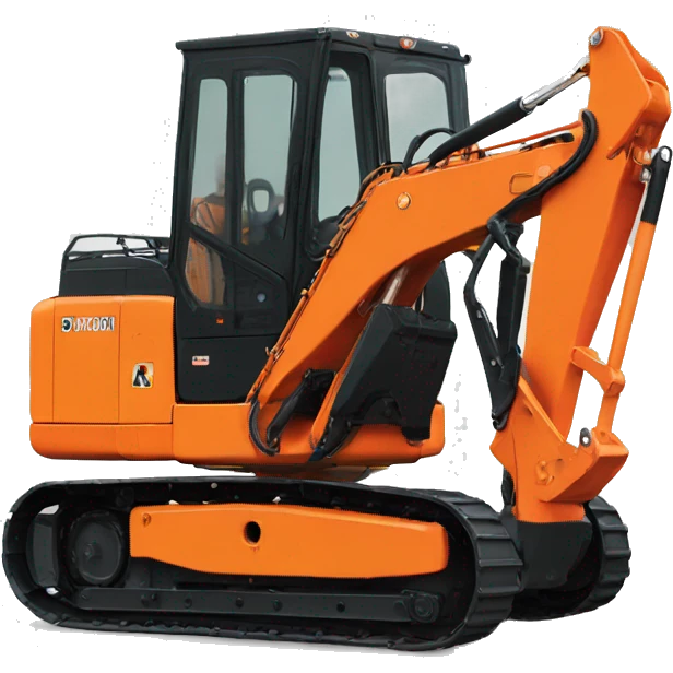 Orange hitachi Escavator  emoji