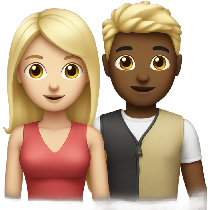 Blonde boy with brunette girl emoji