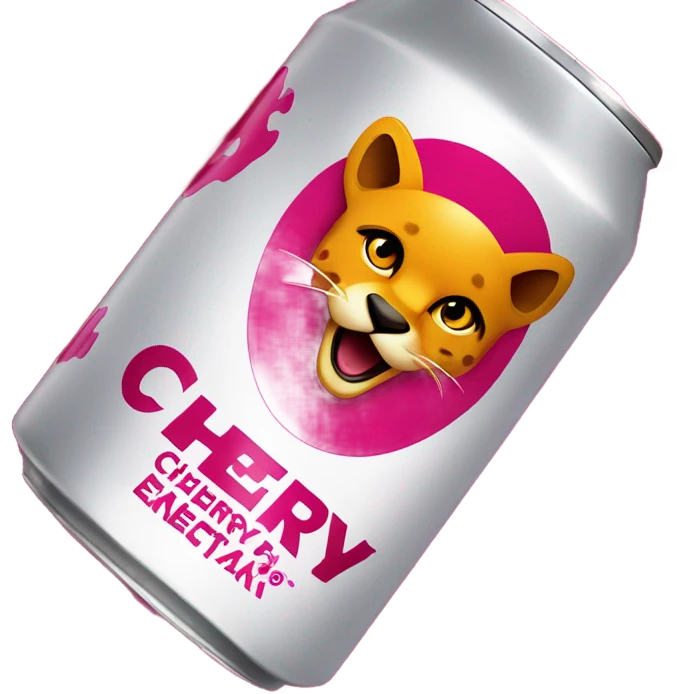 Cherry cheetah Energy Drink can emoji