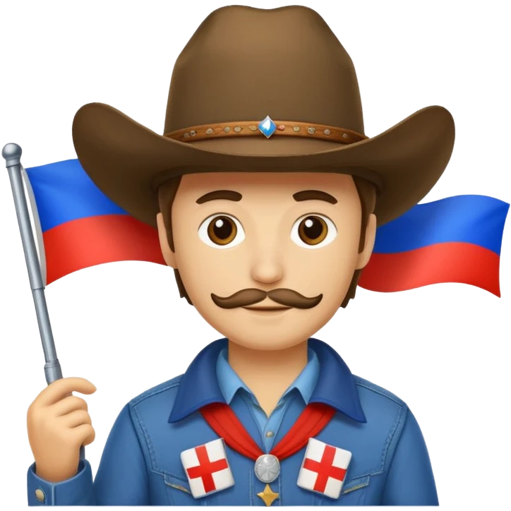 Cowboy emoji with a Russian flag emoji