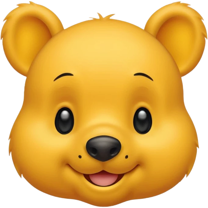 ursinho Pooh face, smiling, yellow, simple emoji