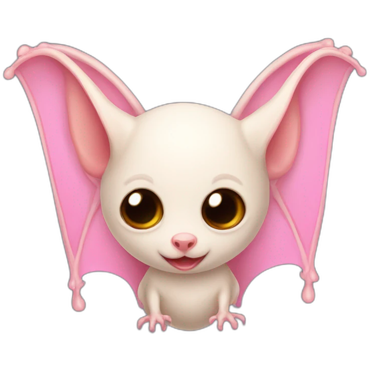 Albinos bat with pink wings emoji