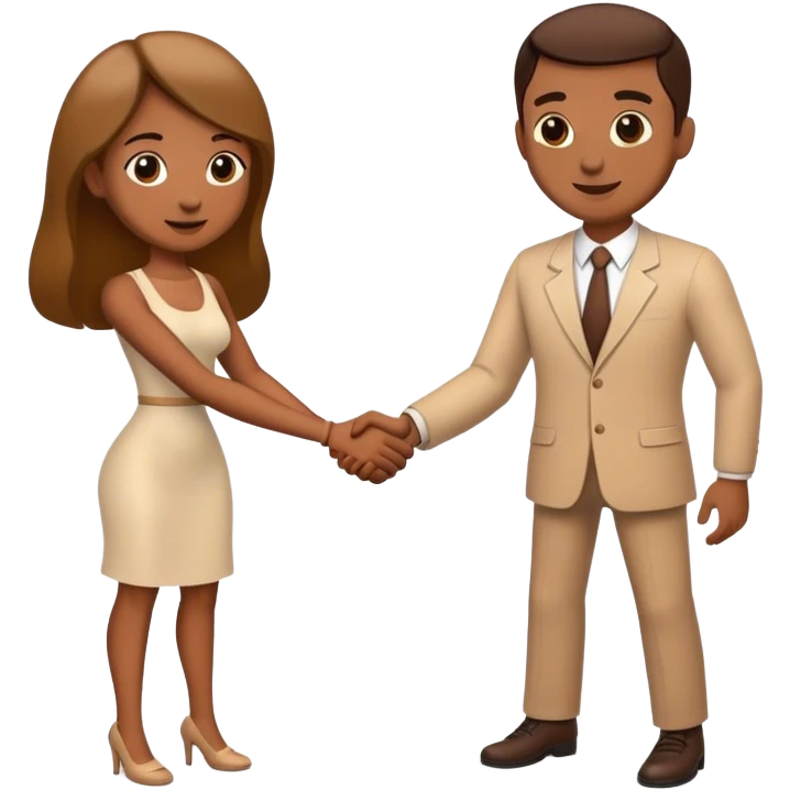 man shaking hands with woman emoji