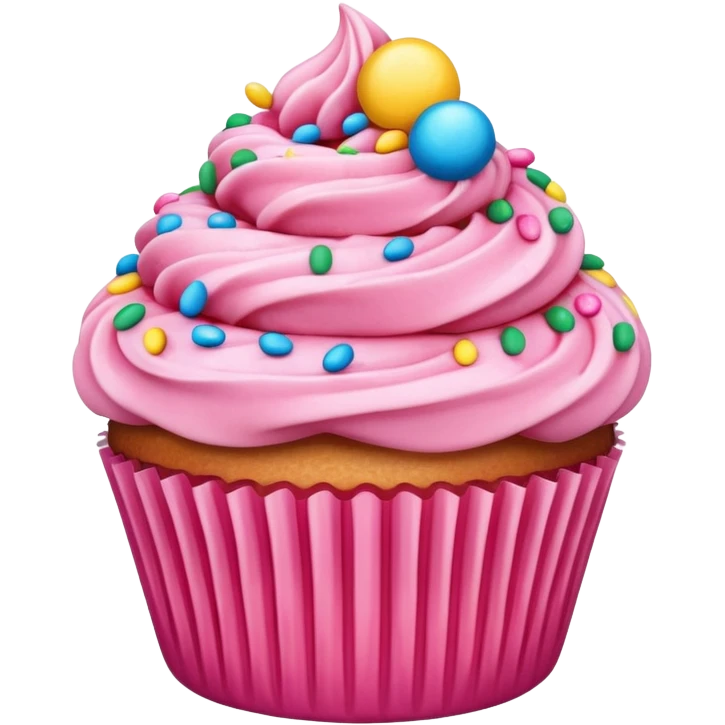 Cupcake with pink icing emoji