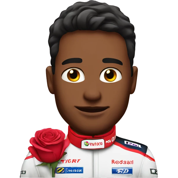 F1 driver with rose  emoji