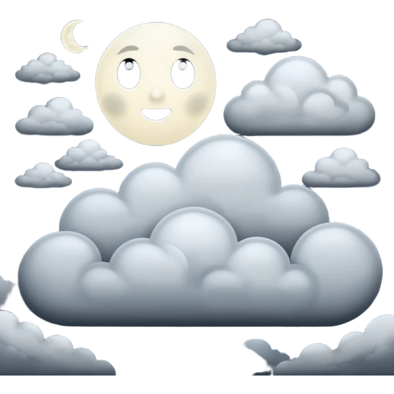 dark sky with clouds and the moon emoji