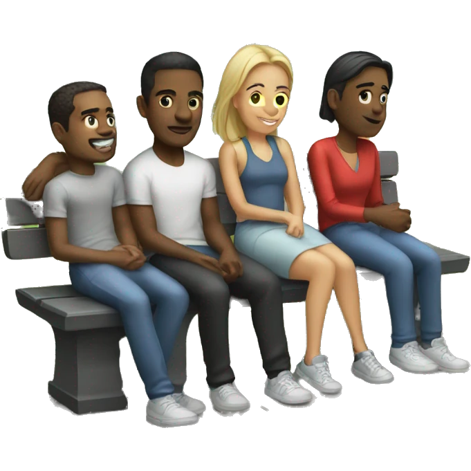 People hanging out on the bench emoji