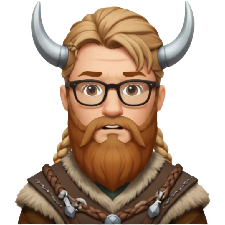 Glasses-Wearing wild viking büst emoji