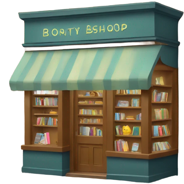 Cute bookshop emoji