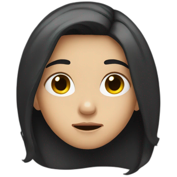 dark hair teen embarrassed emoji