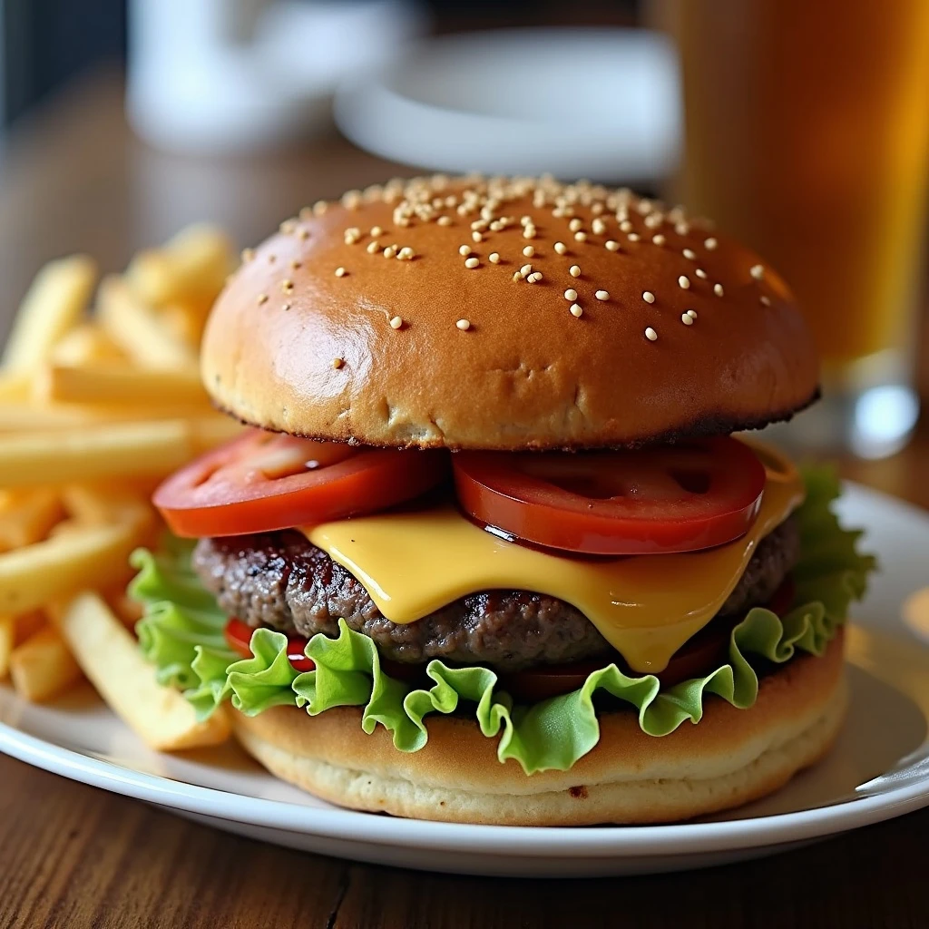 burger and fries emoji