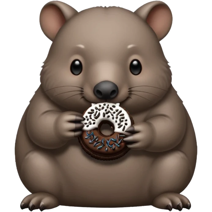Wombat eating a oreo emoji