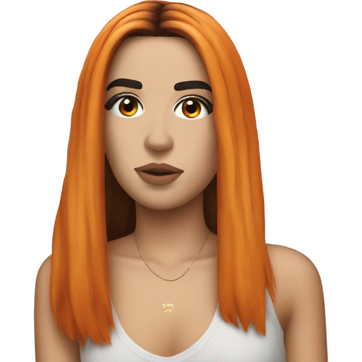 Dua Lipa with orange long hair emoji