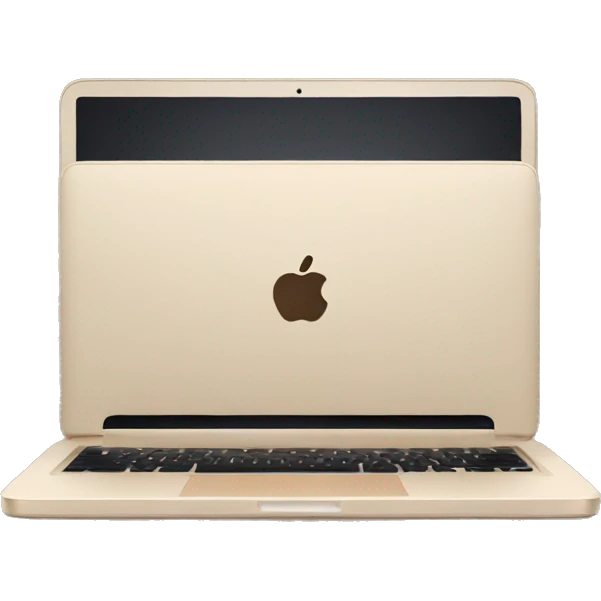 Aesthetic apple laptop in beige color that looks chic and elegant but cozy at the same time emoji