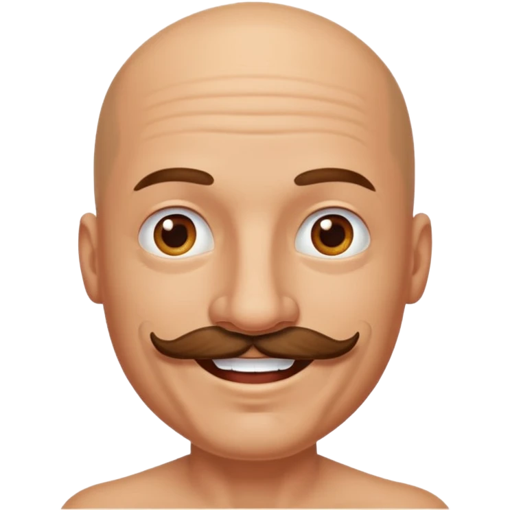 bald mustache man,Big mustache.
negative: Dont use same face style. emoji