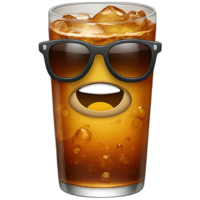 brown soda with sunglasses emoji