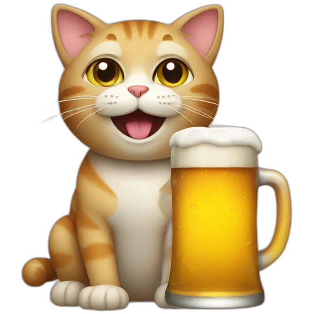 cat holding beer emoji