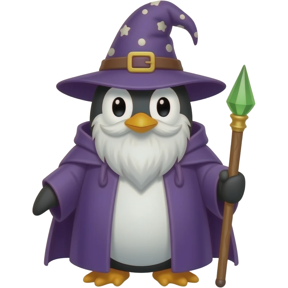 Penguin Wizard emoji
