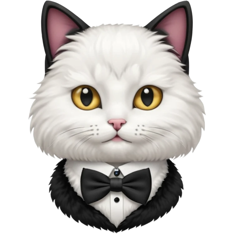 Cat with bow-tie collar, half body emoji