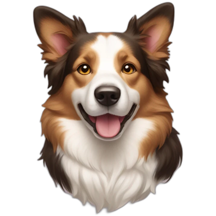border collie mixed with corgi only face emoji