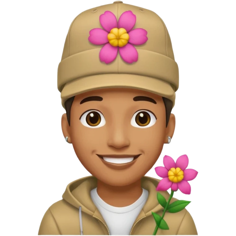 RAPPER WITH FLOWER HAT emoji