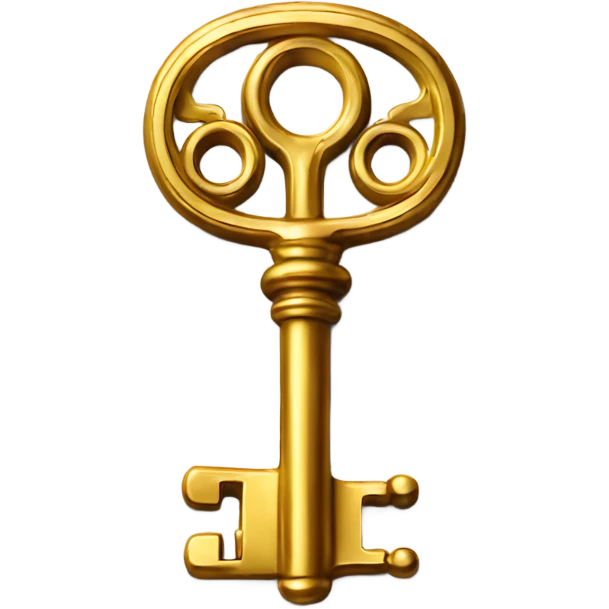 gold antique key emoji