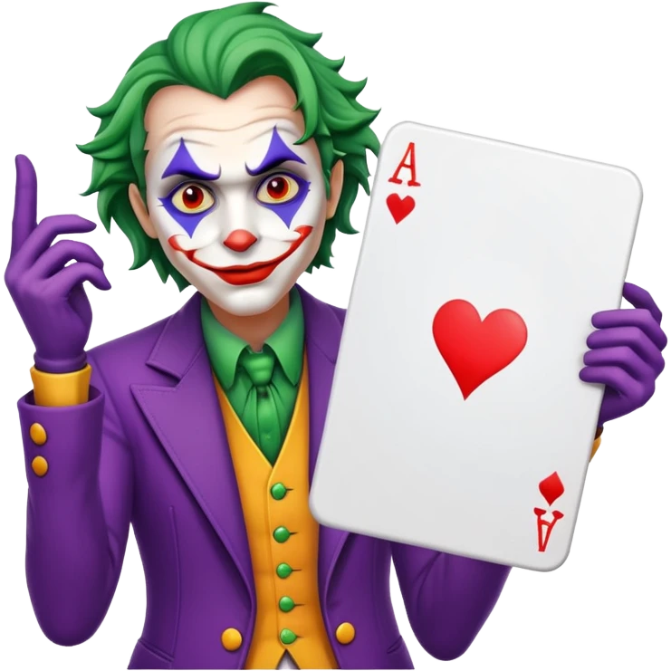 Joker playing card holding a large blank sign emoji