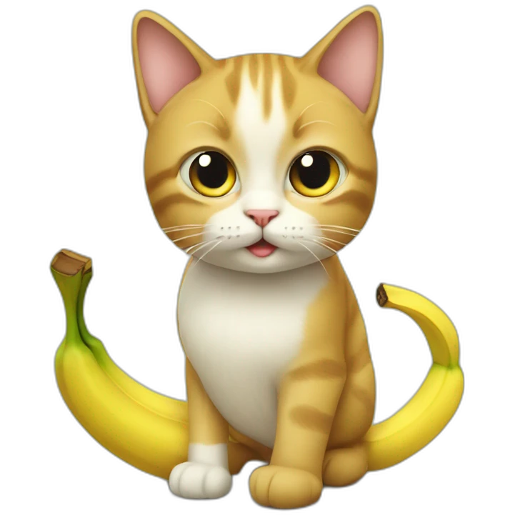 a cat with a banana emoji