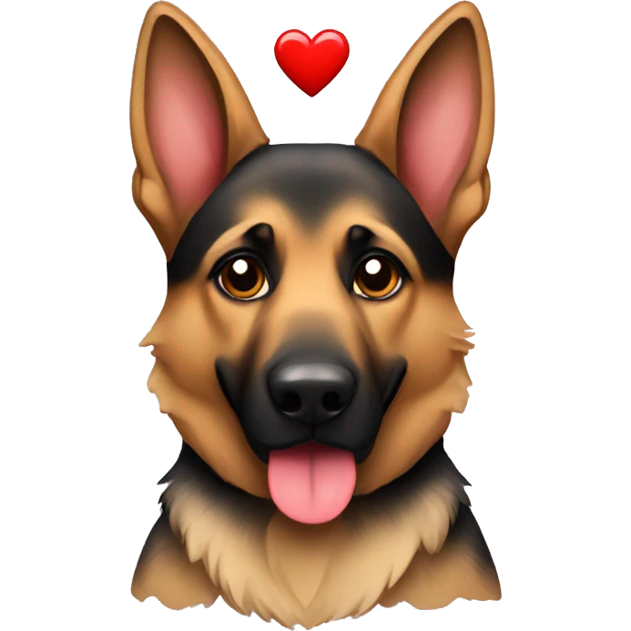 German Shepard with a heart  emoji