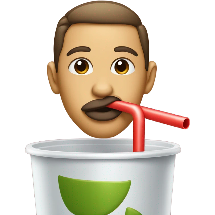 Sucking a straw emoji
