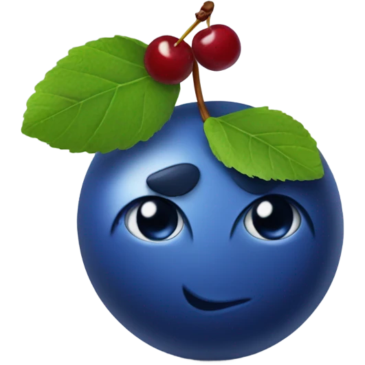 blueberry with a cherry emoji
