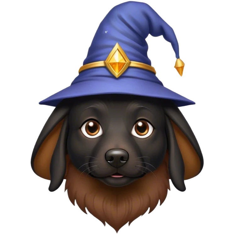 black dog Wizard emoji